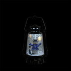 Northlight 13.5 in. Lighted Musical Snowman with Lantern Snowing Christmas Tabletop Lantern