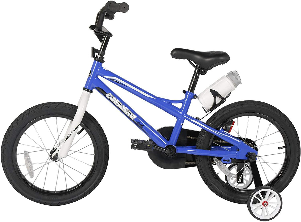 Sporty Kids Bike Stylish Boys and Girls Bikes Steel Frame 12-14-16-18-20 Inch with Training Wheels and Kickstand Water Bottle for Toddlers and Children A2-10 Height 31"-59"