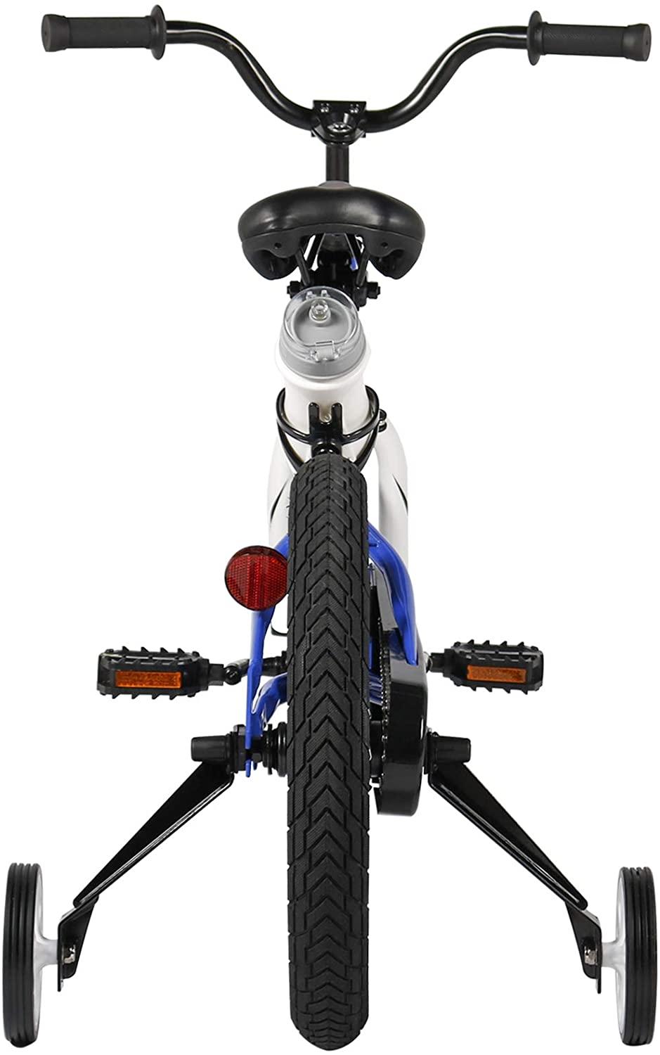 Sporty Kids Bike Stylish Boys and Girls Bikes Steel Frame 12-14-16-18-20 Inch with Training Wheels and Kickstand Water Bottle for Toddlers and Children A2-10 Height 31"-59"