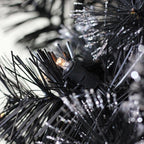 36 in. Pre-Lit LED Black Bristle Artificial Christmas Wreath