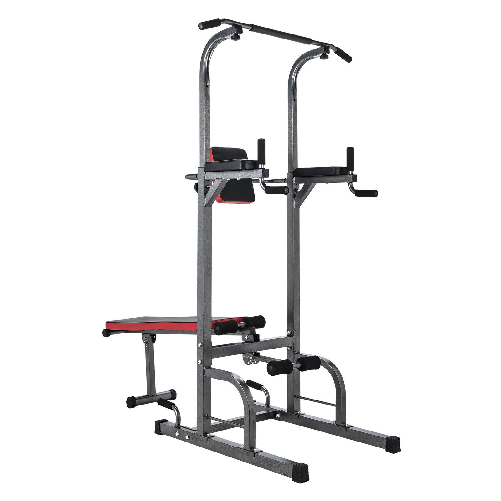 Pull Up Bar Power Tower Adjustable Height for Indoor Home Gym Fitness/