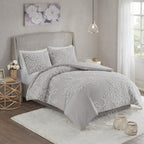 Home Essence Danica 3 Piece Tufted Cotton Chenille Floral Comforter Set