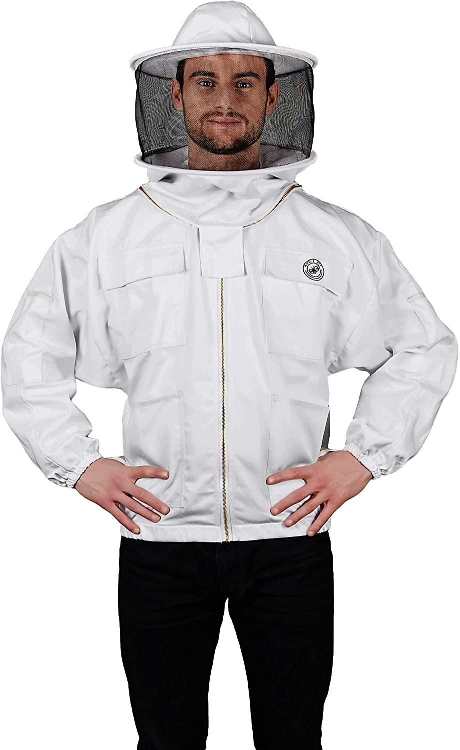 humble bee 310 polycotton beekeeping jacket with round veil