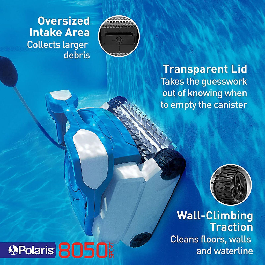 polaris f8050 sport robotic wall climbing inground swimming pool vacuum cleaner