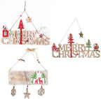 Christmas Tree Ornaments Sets Wooden Christmas Tree Letter Decoration Pendant Elk Elderly Christmas Ornaments (Quantity : 3 Pieces-B)