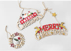 Christmas Tree Ornaments Sets Wooden Christmas Tree Letter Decoration Pendant Elk Elderly Christmas Ornaments (Quantity : 3 Pieces-B)