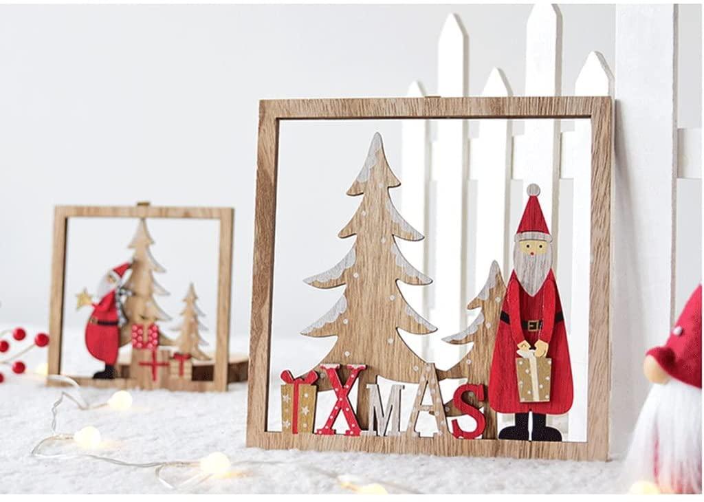 Christmas Tree Ornaments Sets Wooden Christmas Tree Letter Decoration Pendant Elk Elderly Christmas Ornaments (Quantity : 3 Pieces-B)