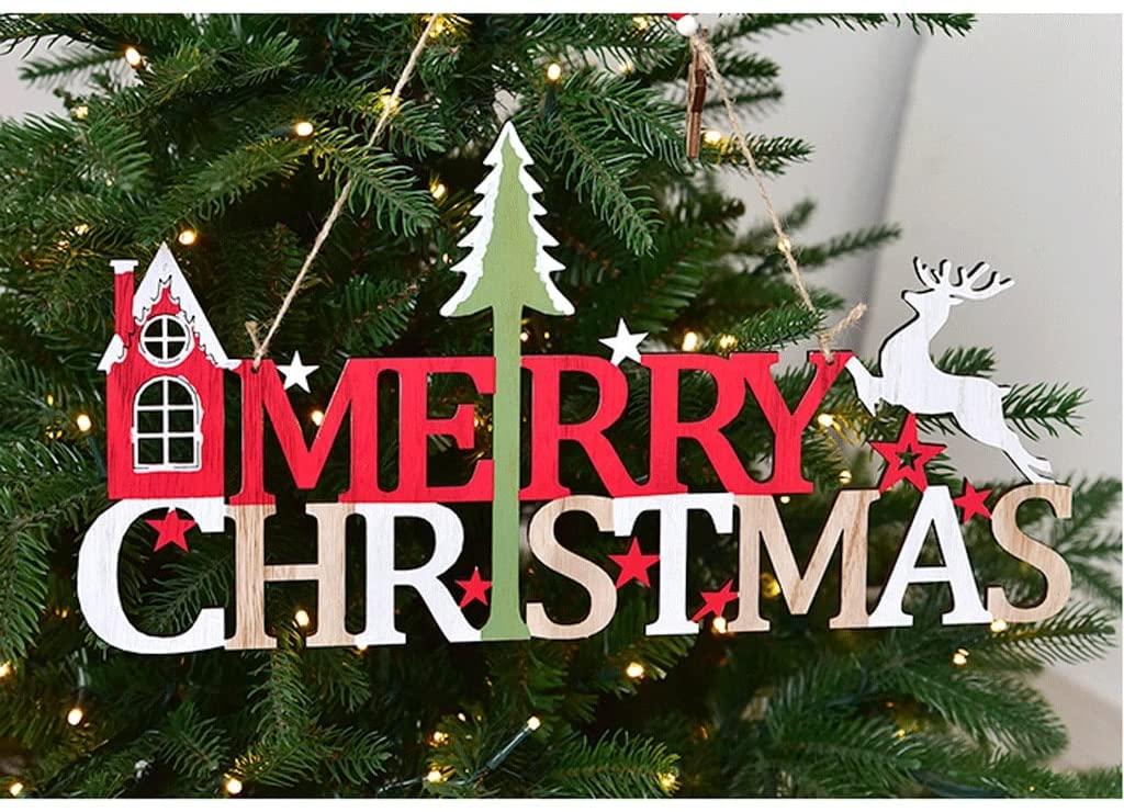 Christmas Tree Ornaments Sets Wooden Christmas Tree Letter Decoration Pendant Elk Elderly Christmas Ornaments (Quantity : 3 Pieces-B)