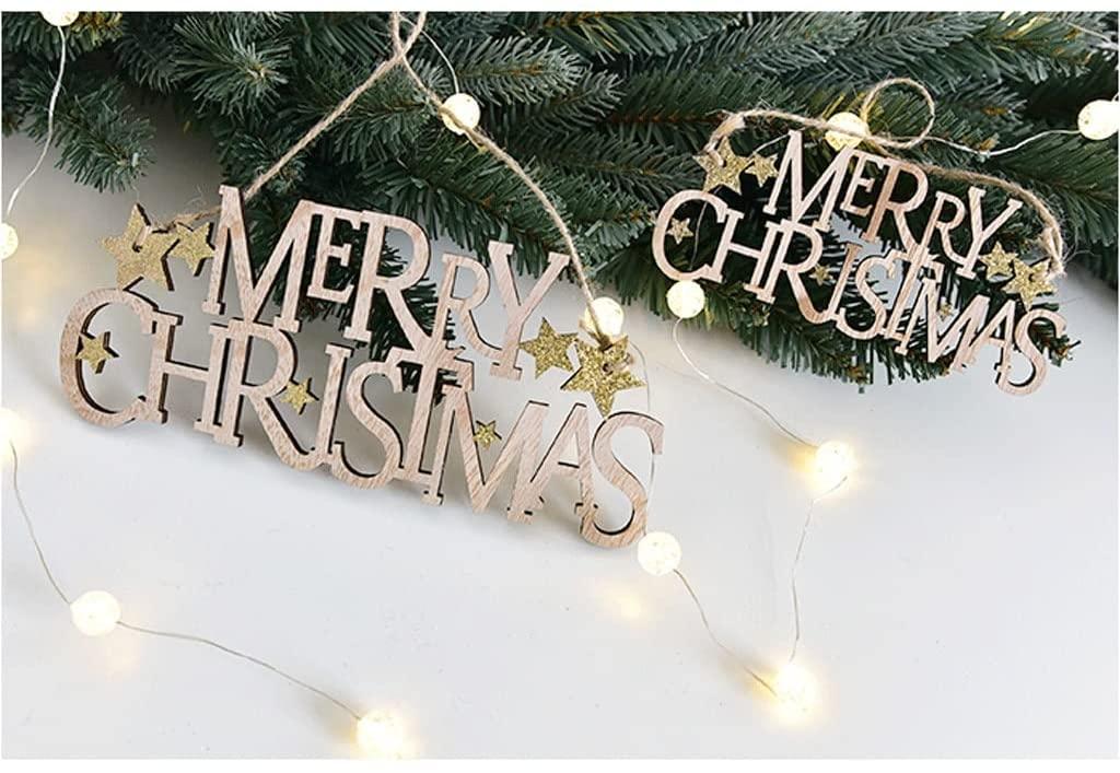 Christmas Tree Ornaments Sets Wooden Christmas Tree Letter Decoration Pendant Elk Elderly Christmas Ornaments (Quantity : 3 Pieces-B)