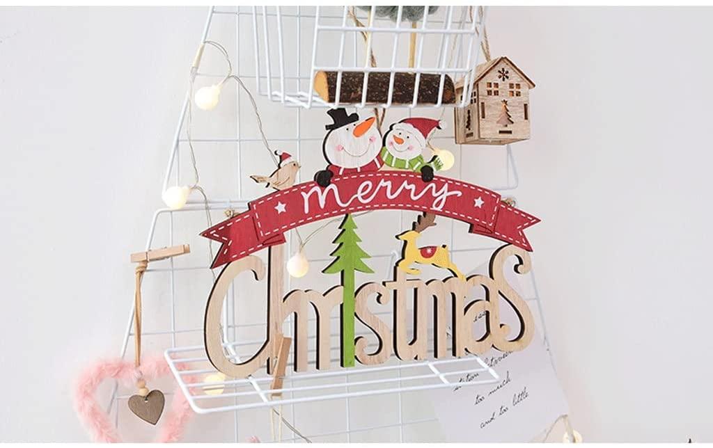 Christmas Tree Ornaments Sets Wooden Christmas Tree Letter Decoration Pendant Elk Elderly Christmas Ornaments (Quantity : 3 Pieces-B)