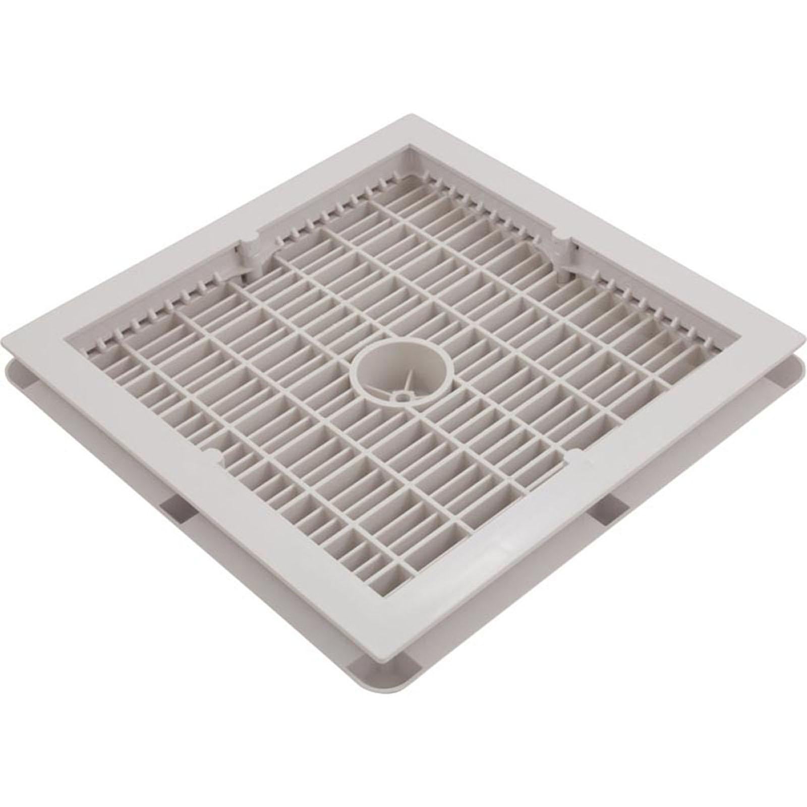 AquaStar Pool Products Main Drain Assembly, Aquastar, 12" Square Wave, White