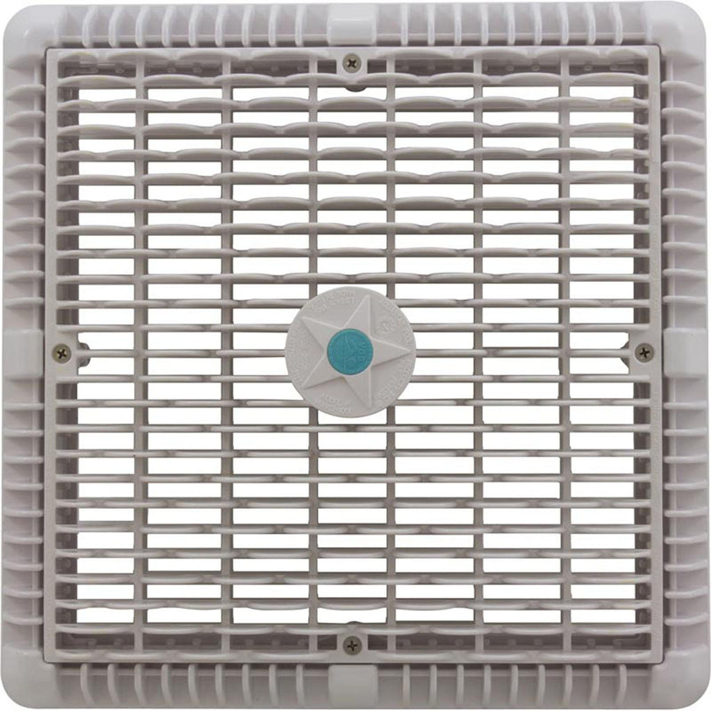 AquaStar Pool Products Main Drain Assembly, Aquastar, 12" Square Wave, White