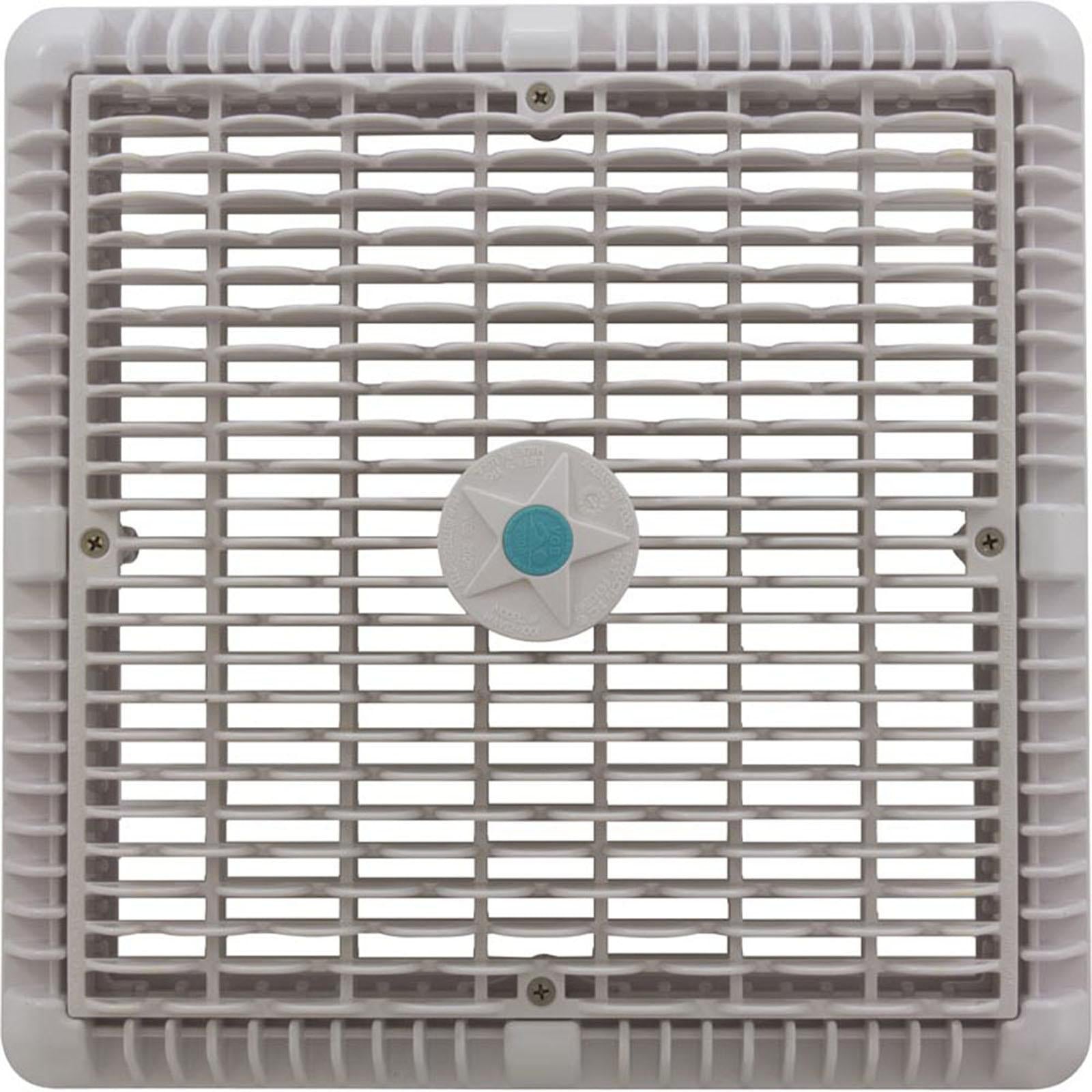 AquaStar Pool Products Main Drain Assembly, Aquastar, 12" Square Wave, White