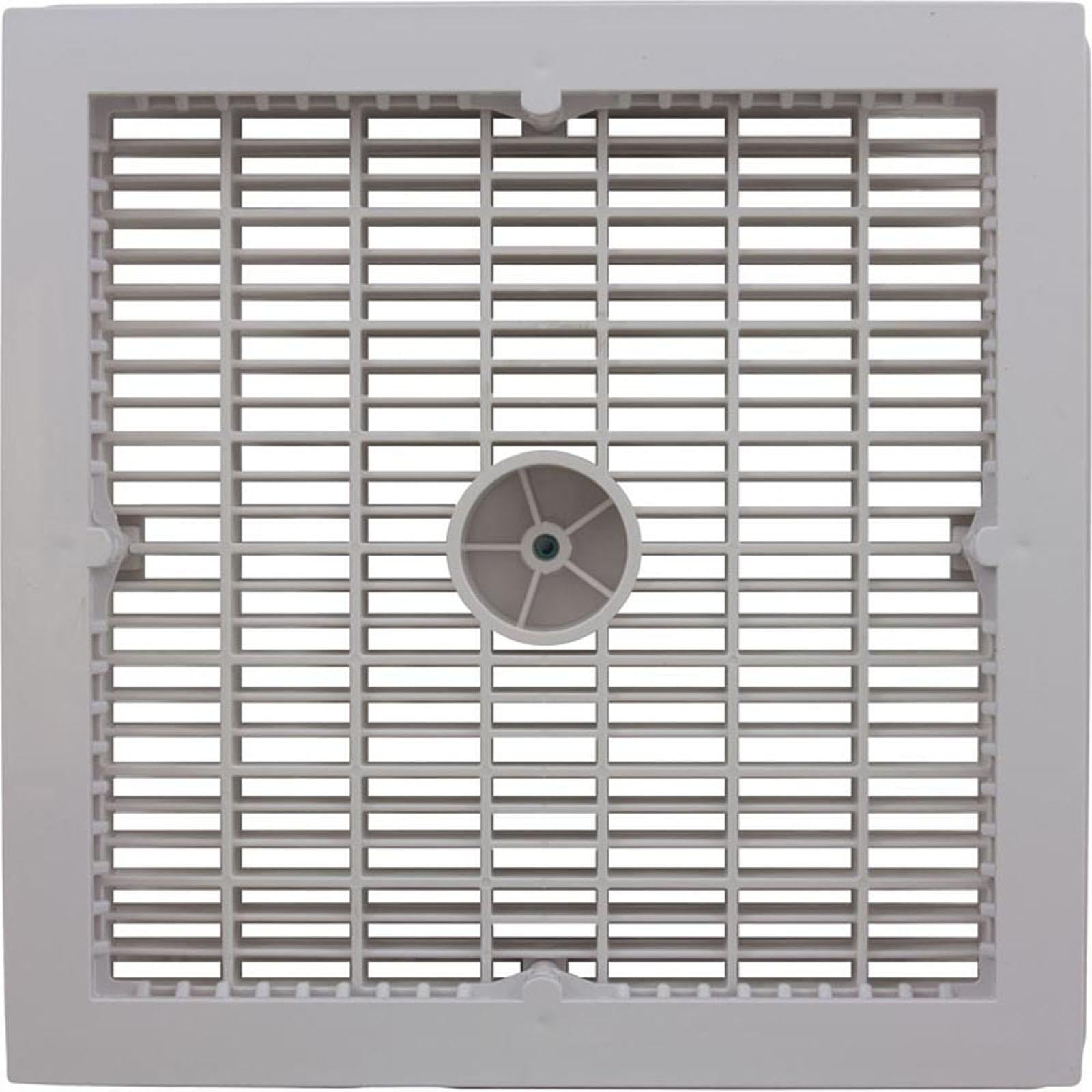 AquaStar Pool Products Main Drain Assembly, Aquastar, 12" Square Wave, White