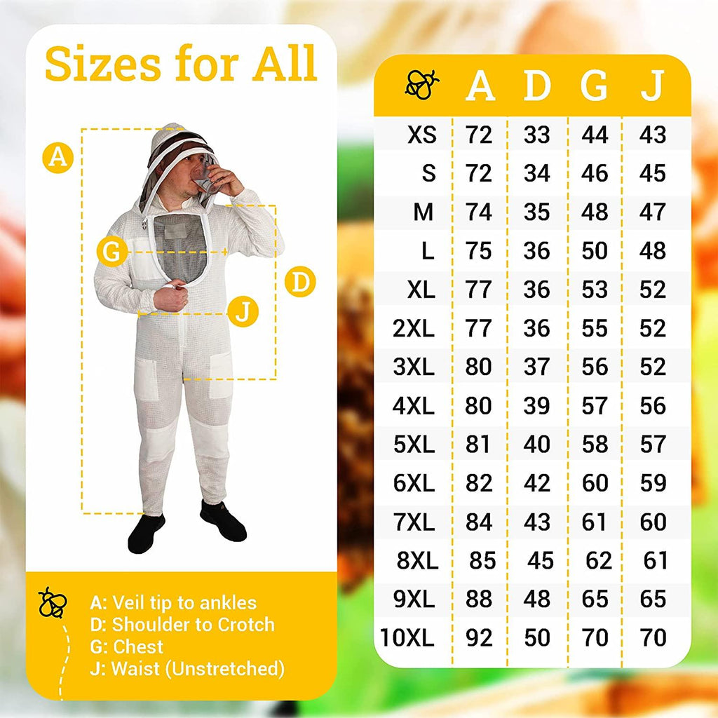 beeattire ventilated bee suit with easy access veil 3 layer mesh bee protection new light weight ultra breeze max protection for professional beginner beekeeper full beekeeping costume 4xl