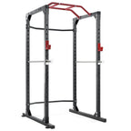 MaxKare Power Rack Squat Rack with Lat Pulldown Power Cawith 14 Height Adjustable 1600 Lbs. Capacity for Barbell Weight Lifting Squat