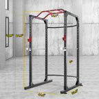 MaxKare Power Rack Squat Rack with Lat Pulldown Power Cawith 14 Height Adjustable 1600 Lbs. Capacity for Barbell Weight Lifting Squat