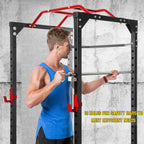 MaxKare Power Rack Squat Rack with Lat Pulldown Power Cawith 14 Height Adjustable 1600 Lbs. Capacity for Barbell Weight Lifting Squat