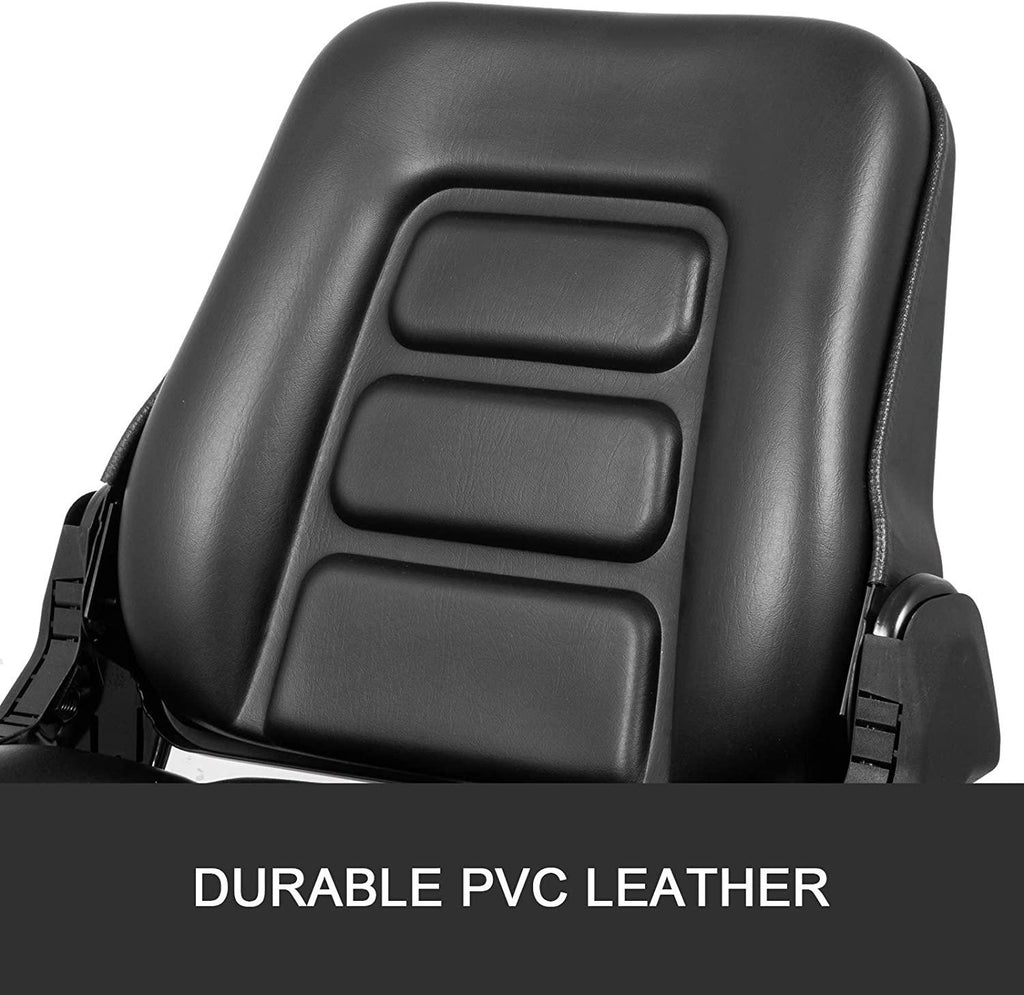 bestauto universal forklift seat folding replacement, fulll suspension seat with 180° adjustable backrest angle, fits most heavy mechanical seat