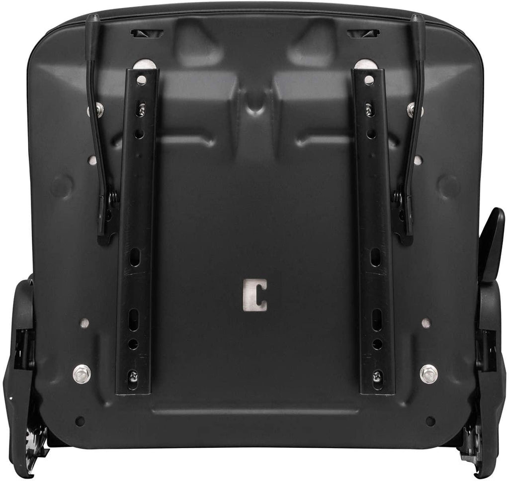 bestauto universal forklift seat folding replacement, fulll suspension seat with 180° adjustable backrest angle, fits most heavy mechanical seat