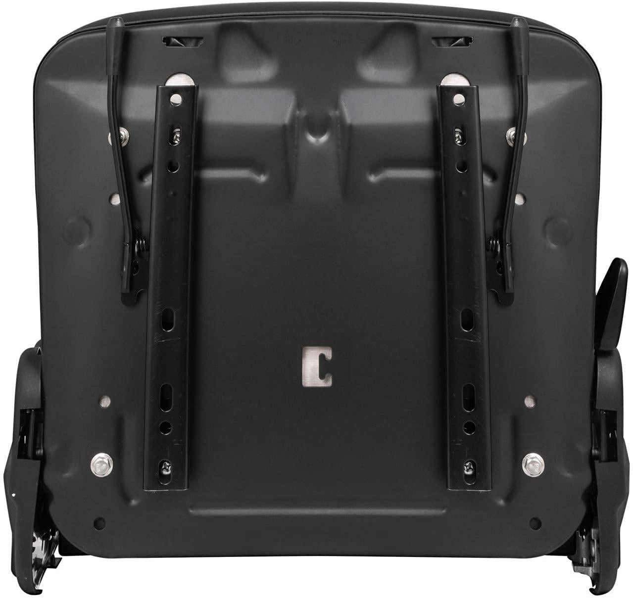 bestauto universal forklift seat folding replacement, fulll suspension seat with 180° adjustable backrest angle, fits most heavy mechanical seat