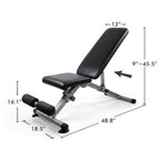 RitFit Adjustable Foldable Utility Weight Bench for Home Gym, Weightlifting and Strength Training - Bonus Workout Poster