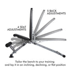 RitFit Adjustable Foldable Utility Weight Bench for Home Gym, Weightlifting and Strength Training - Bonus Workout Poster
