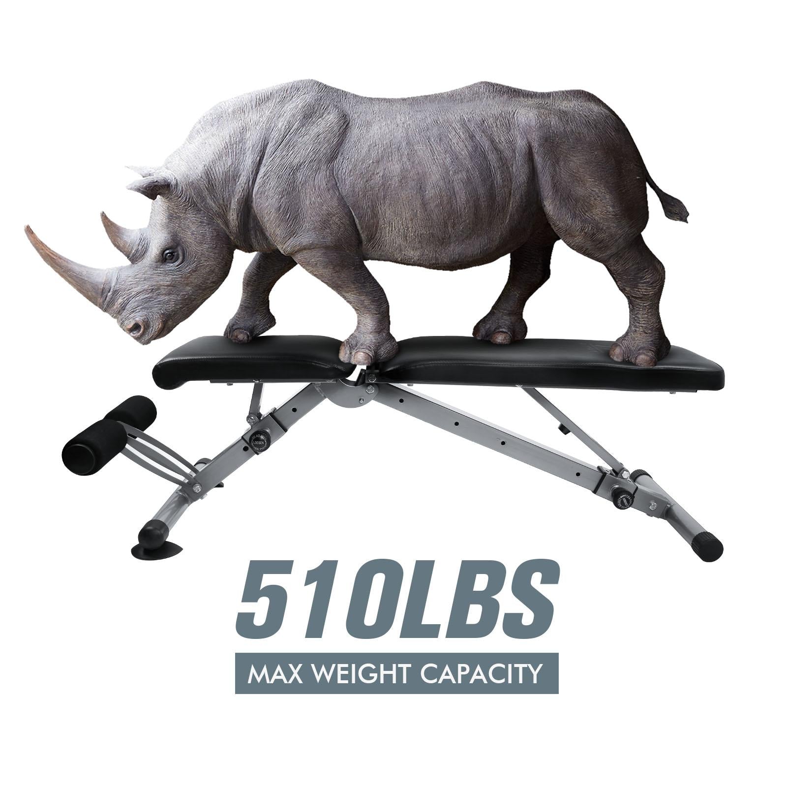 RitFit Adjustable Foldable Utility Weight Bench for Home Gym, Weightlifting and Strength Training - Bonus Workout Poster