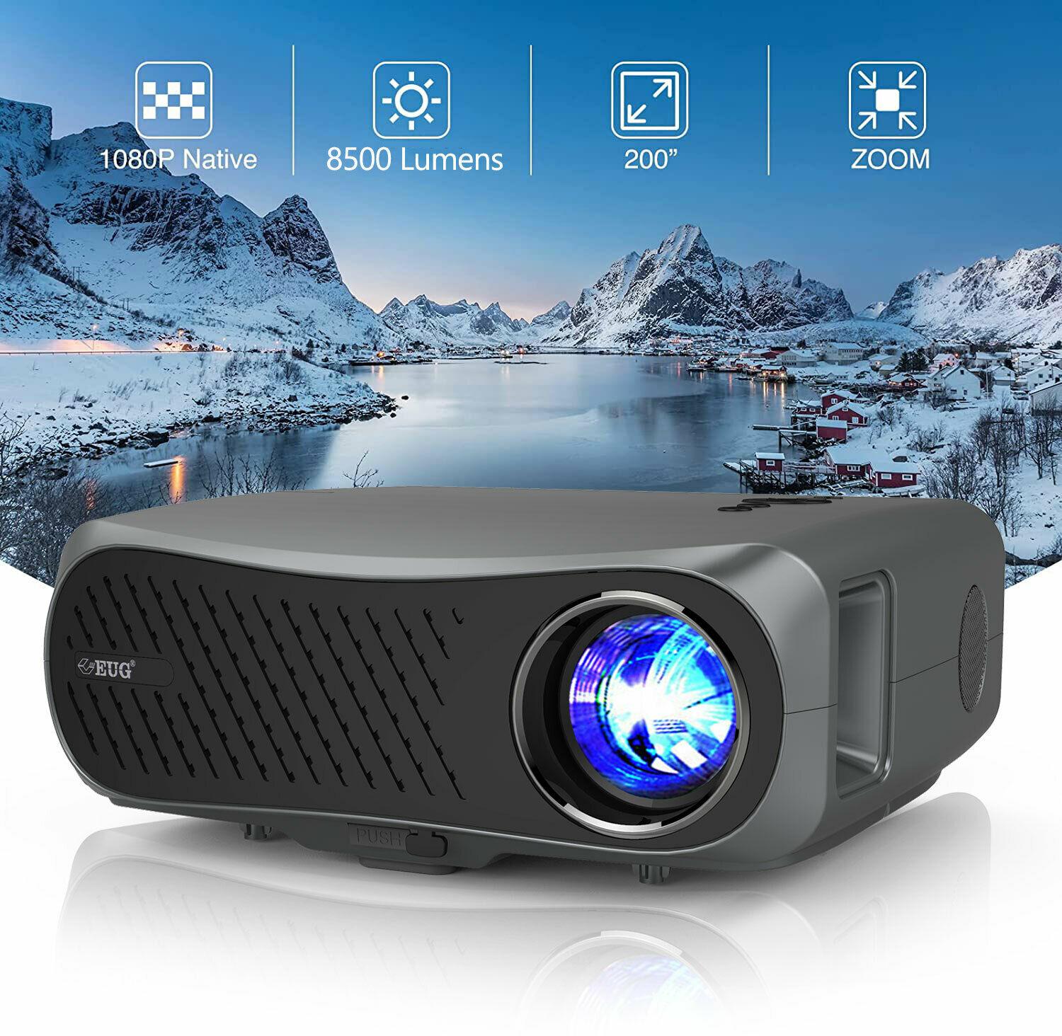 10000:1 native 1080p movie projector home theater projeyctor 200'' video hdmi tv