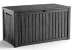 200 Gallon Outdoor Deck Box, Lockable Waterproof Outdoor StoraBoxes For Garden Tools,Indoor Cushions,Accessories Outside StoraResin Weatherproof Container(Black)