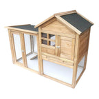 Homestead 86-438 Solid Spruce Easy to Assemble Small Animal Hutch with Heavy-Duty latches and an Asphalt roof, Assembled Dimensions 48.0"X24.4"X36.6",Natural