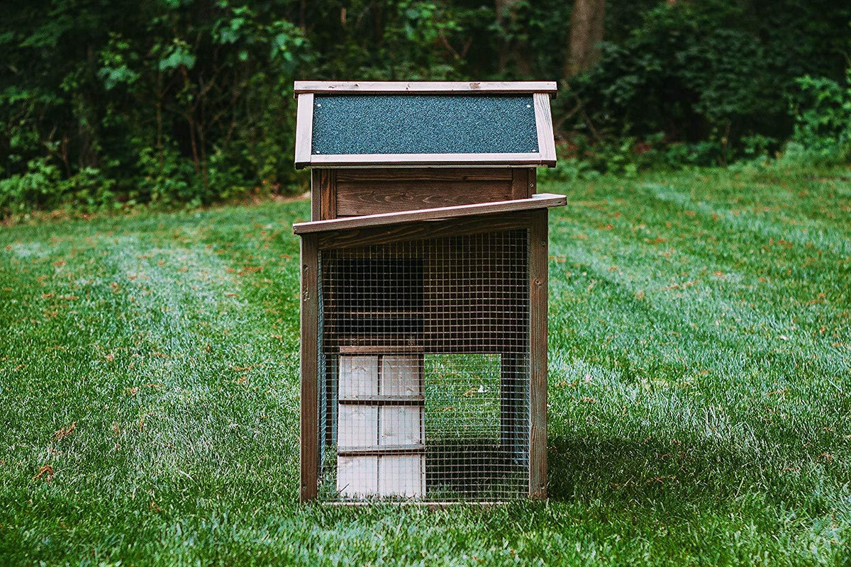 Homestead 86-438 Solid Spruce Easy to Assemble Small Animal Hutch with Heavy-Duty latches and an Asphalt roof, Assembled Dimensions 48.0"X24.4"X36.6",Natural
