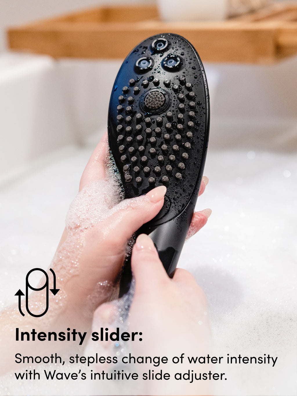 Womanizer X hansgrohe Wave Clitoral Stimulation Shower Head, Black | Black