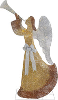 Northlight 63" Gold LED Lighted Angel with Trumpet Outdoor Christmas Decoration