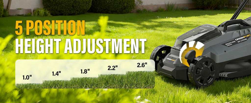Cordless Lawn Mower Compatible with Dewalt 20V MAX Battery (Tool Only) | 13" Deck, Brushless Motor, 5-Position Height Adjust, 8 Gal Bag, Ideal for Small Yards