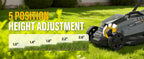 Cordless Lawn Mower Compatible with Dewalt 20V MAX Battery (Tool Only) | 13" Deck, Brushless Motor, 5-Position Height Adjust, 8 Gal Bag, Ideal for Small Yards