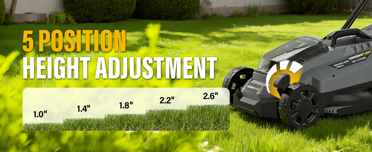Cordless Lawn Mower Compatible with Dewalt 20V MAX Battery (Tool Only) | 13" Deck, Brushless Motor, 5-Position Height Adjust, 8 Gal Bag, Ideal for Small Yards