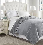 Queen-Size Heated Electric Blanket with Sherpa, Machine Wash &amp; Dry, Timer &amp; Safety Shutoff, 90Lx84W, Slate Grey