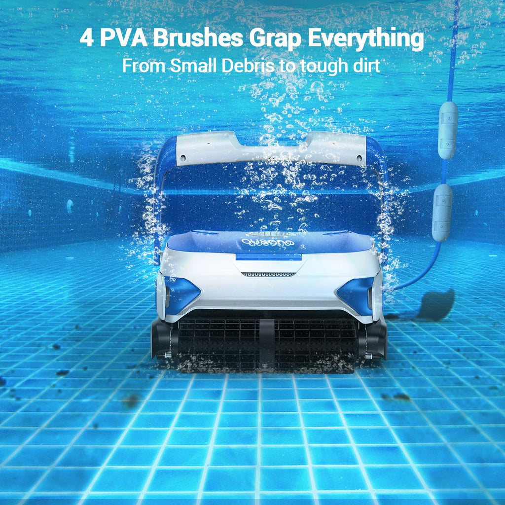ausono automatic pool cleaner with wall climbing for inground swimming pool