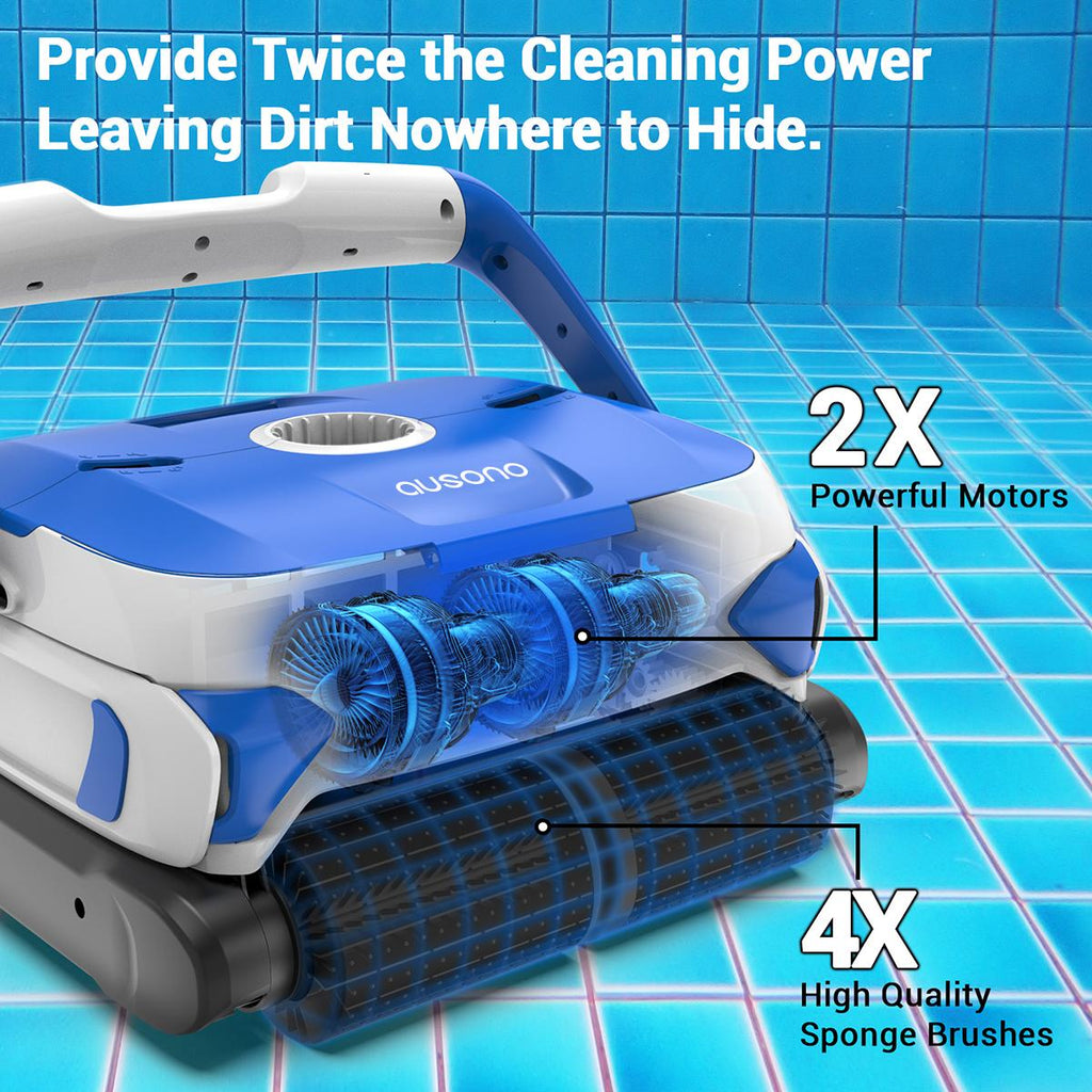 ausono automatic pool cleaner with wall climbing for inground swimming pool