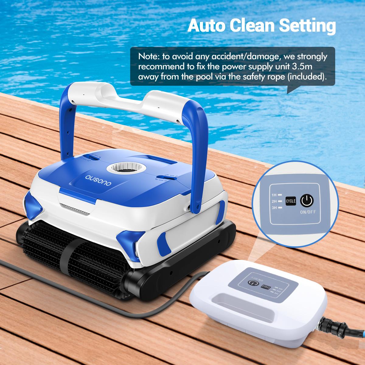 ausono automatic pool cleaner with wall climbing for inground swimming pool