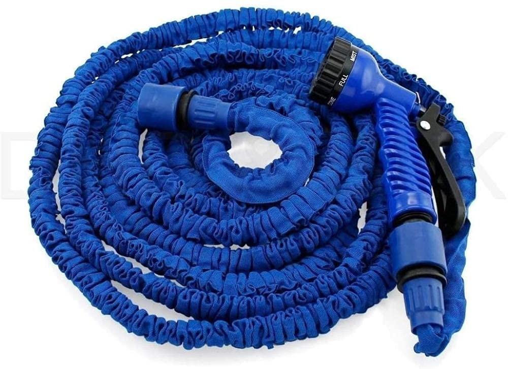 mjj Garden hose watering equipment, hose extension Garden hose telescopic portable hose, with 7 function spray gun, connector for car wash-100 inch