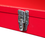 TB102  16" Hip Roof Style Portable Steel Tool Box with Metal Latch Closure, Red