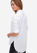 relaxed button front tunic shirt