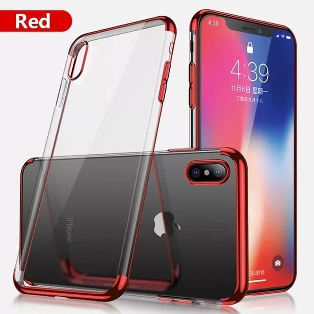Phone Case - Luxury Ultra Thin Transparent Plating Shining Soft TPU Phone Case For iPhone XS/XR/XS Max
