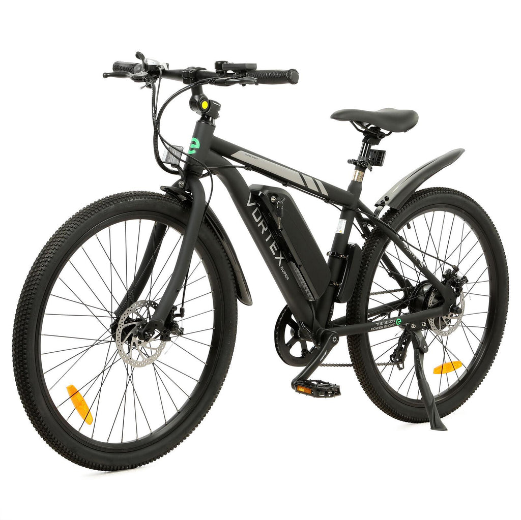 UL 26 In. 36 V 350 W 12.5 AH Black Electric City Snow Mountain Beach Bicycle  7 Speed Pedal Assist with Brushless Motor Cruiser