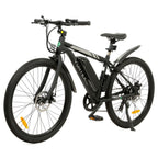 UL 26 In. 36 V 350 W 12.5 AH Black Electric City Snow Mountain Beach Bicycle  7 Speed Pedal Assist with Brushless Motor Cruiser