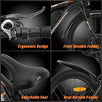 Black 26 In. 36V 350W Electric City Bicycle e-Bike Removable Battery 7 Speed Pedal Assist