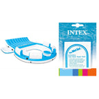 Inflatable Splash N Chill Island Lake Raft Lounger for Up to 7 Adults and Wet Set Adhesive Vinyl Tube Repair Patch 6 Pack