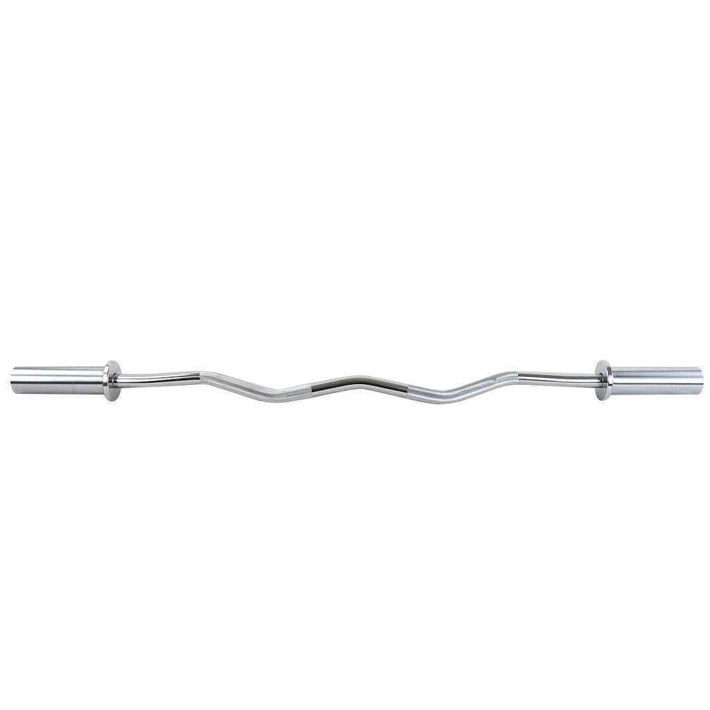 47" Bending Barbell Weightlifting Home Gym Equipment with 2 Clamps, Silver